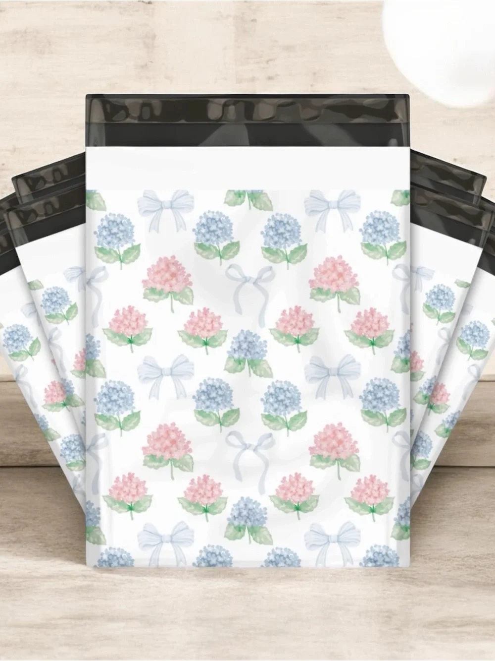 Floral Hydrangea Sealable Poly mailer Bags - 10X13 set of 25